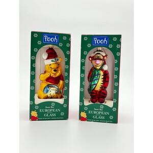 Vintage Santa’s Best “Pooh” European Glass Ornaments – Mouth-Blown & Handcrafted